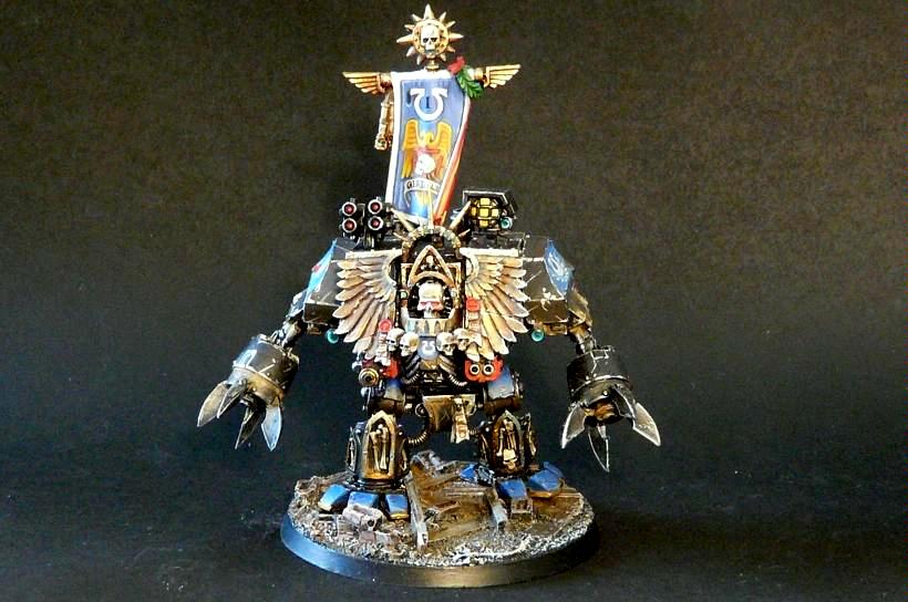 Chaplain, Dreadnought, Space Marines, Ultramarines, Warhammer 40,000